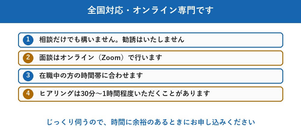 相談だけでも利用できますか。面談はどうやりますか